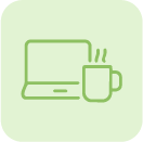 Icon Laptop und Kaffee