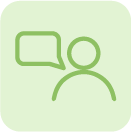 Icon Person mit einer Sprechblase
